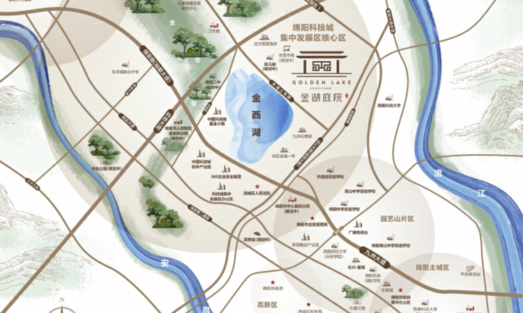 长兴·金湖庭院交通图