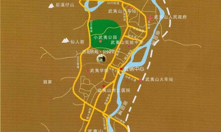 武夷山百花欣苑交通图