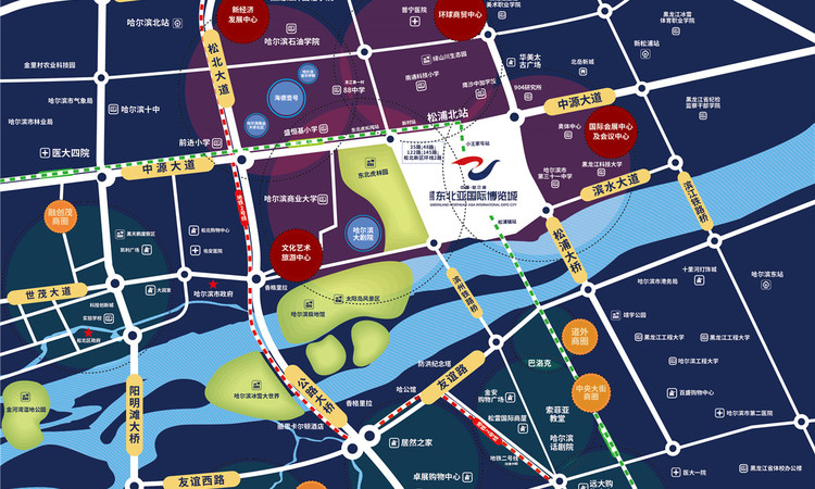 绿地·东北亚国博城交通图