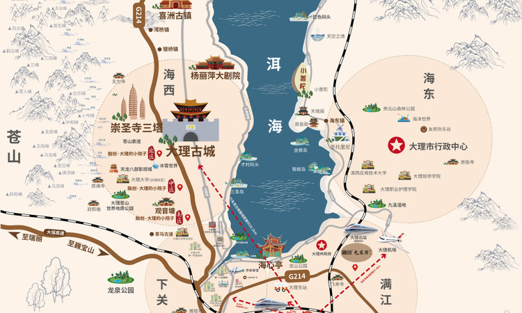 大理云想山交通图