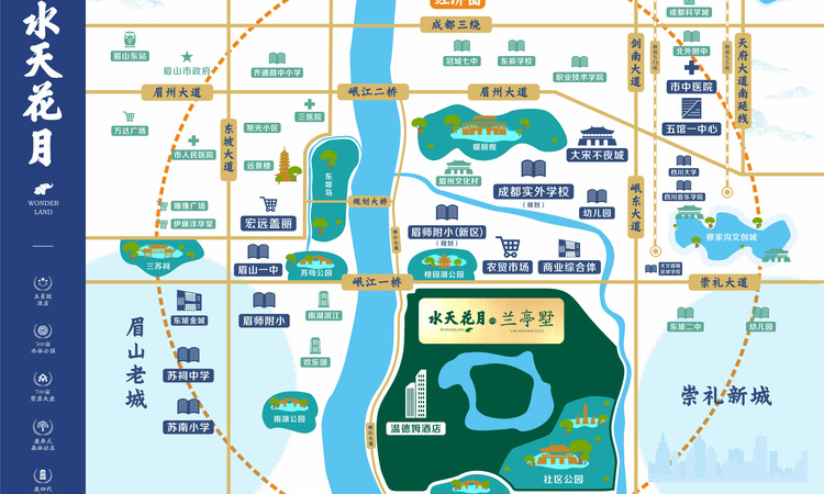 水天花月·兰亭墅交通图