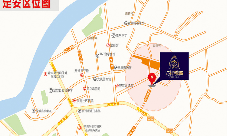 江畔锦城交通图