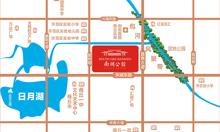 商丘南湖公馆交通图