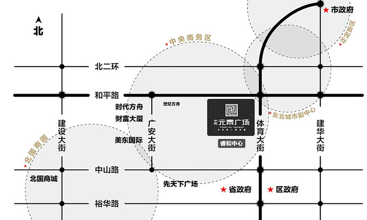 中房元泰广场交通图