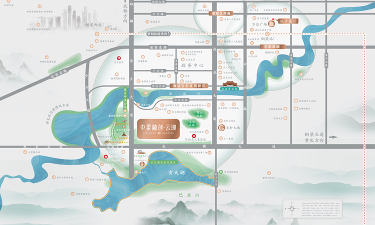 中梁融创云璟交通图