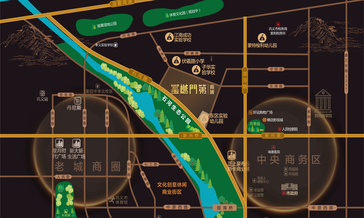 巩义新城玺樾门第交通图