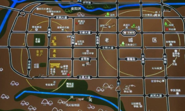 金秋龙安府交通图