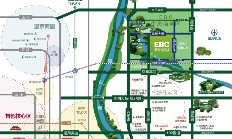EBC潮白生态城交通图