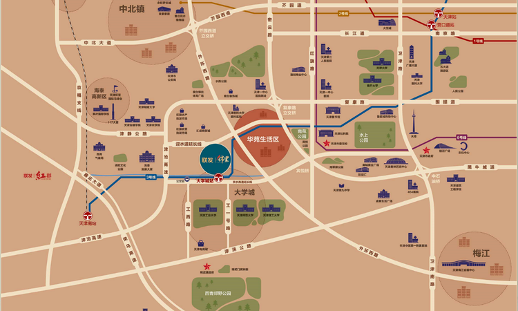 联发锦里交通图