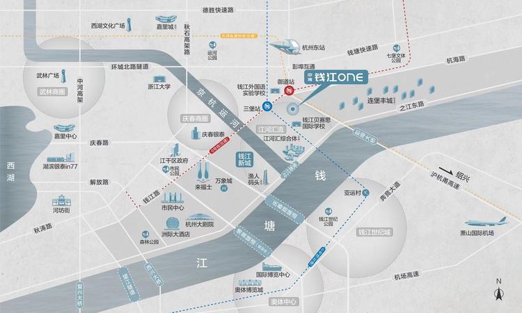 中海钱江ONE交通图