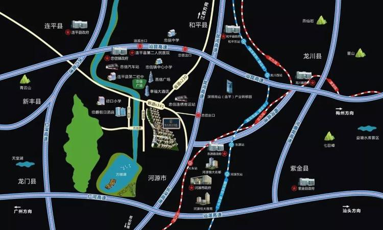 恒大滨江左岸交通图