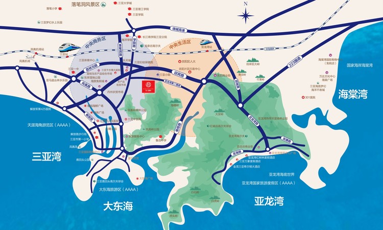 三亚名人豪苑交通图