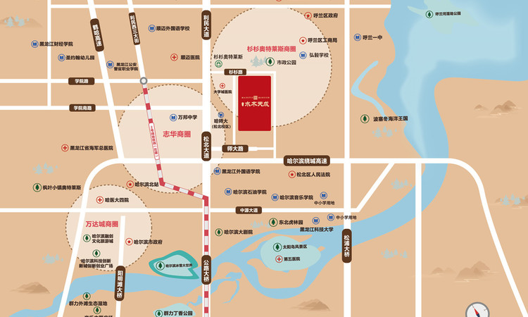 华居水木天成交通图