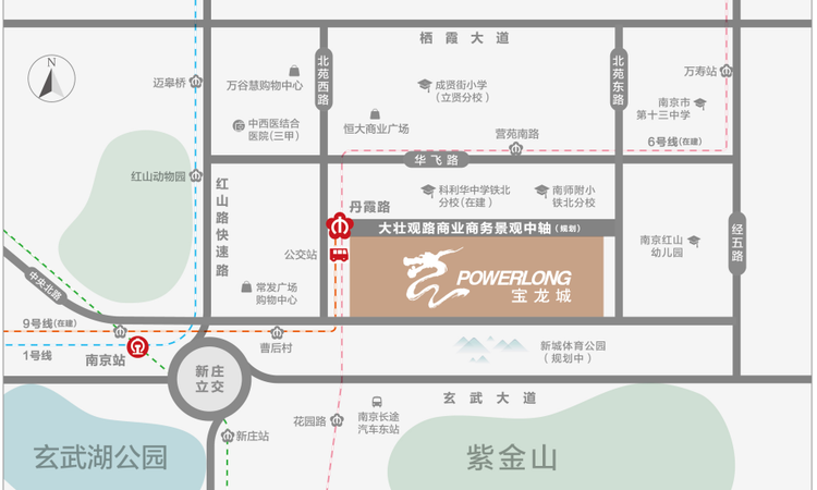 玄武宝龙城交通图