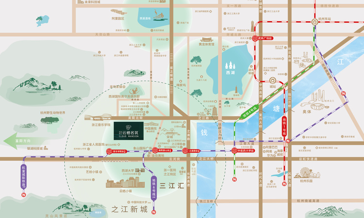 西投滨江·云栖名筑交通图