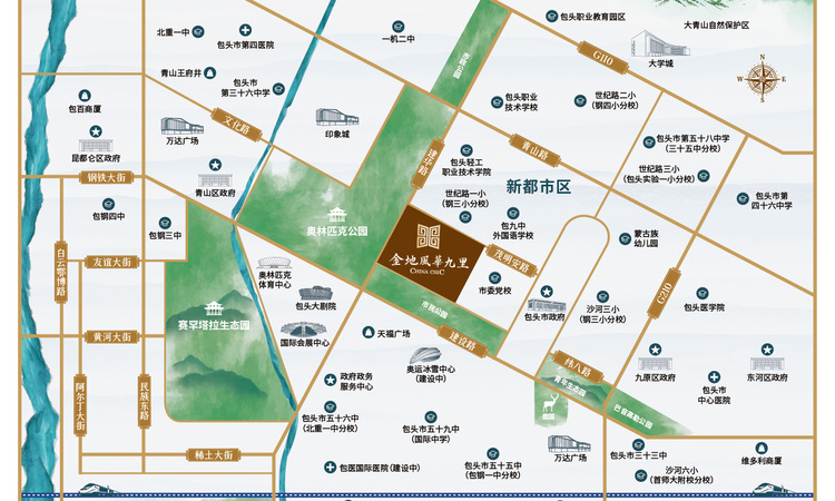 金地风华九里交通图