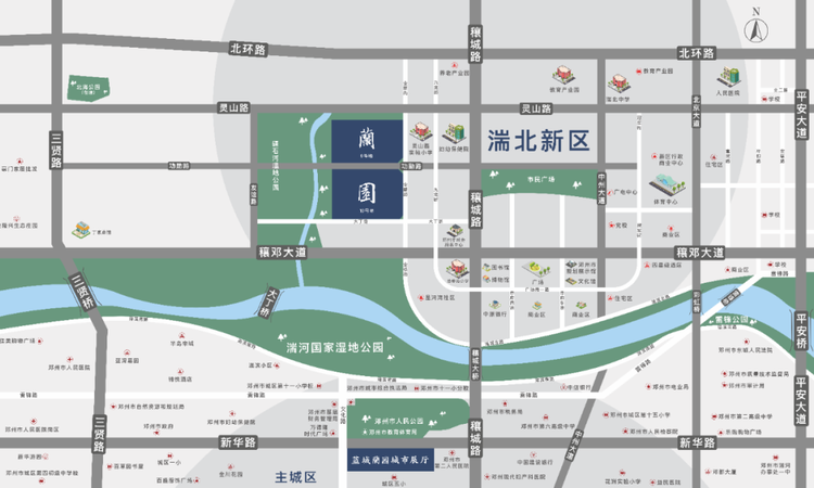 邓州蓝城蘭园交通图