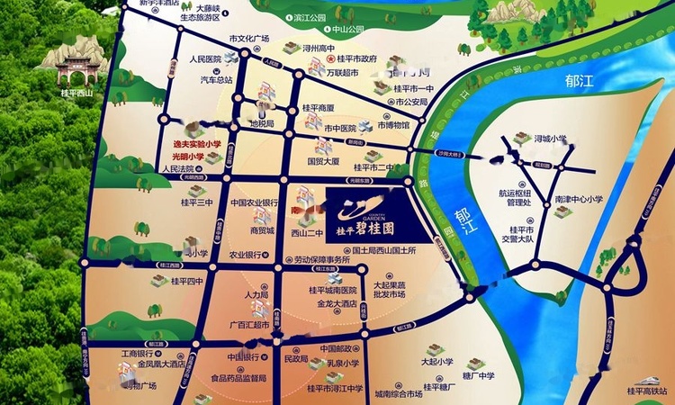 桂平碧桂园交通图