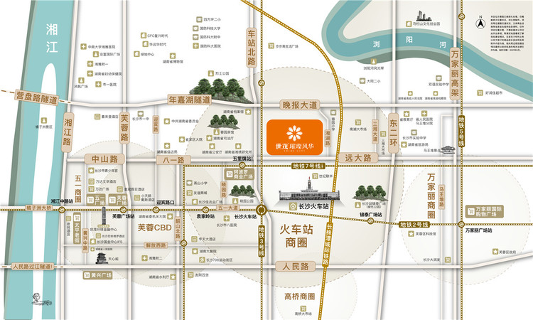 世茂璀璨风华交通图