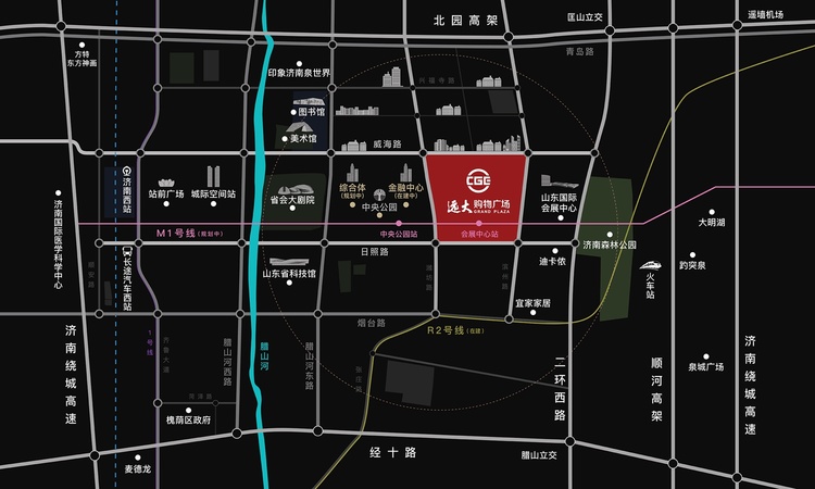 济南远大购物广场交通图