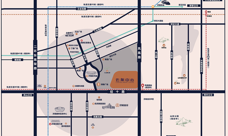 云泉中心交通图