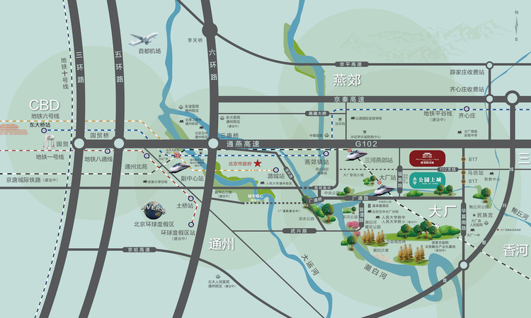 路劲公园上城交通图