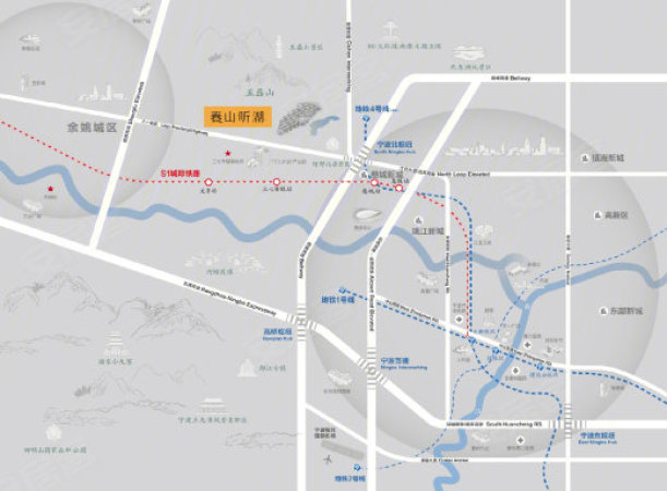 中南菩悦春山听湖交通图