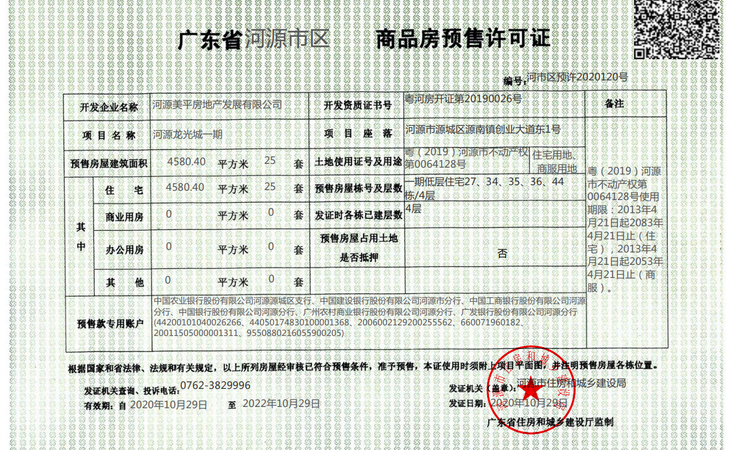 龙光城楼盘证照