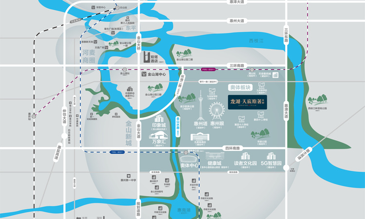 龙湖·天宸原著花园交通图