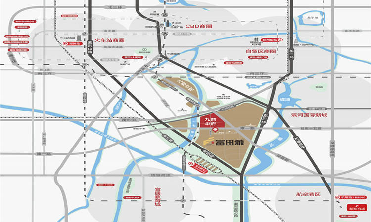 富田城九鼎华府交通图