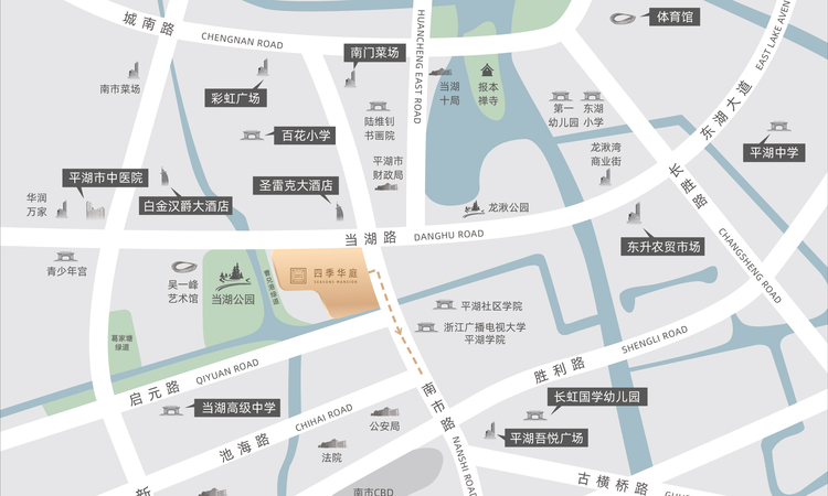平湖佳源四季华庭交通图