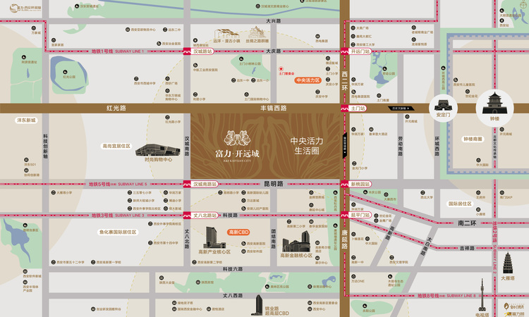 富力开远城交通图