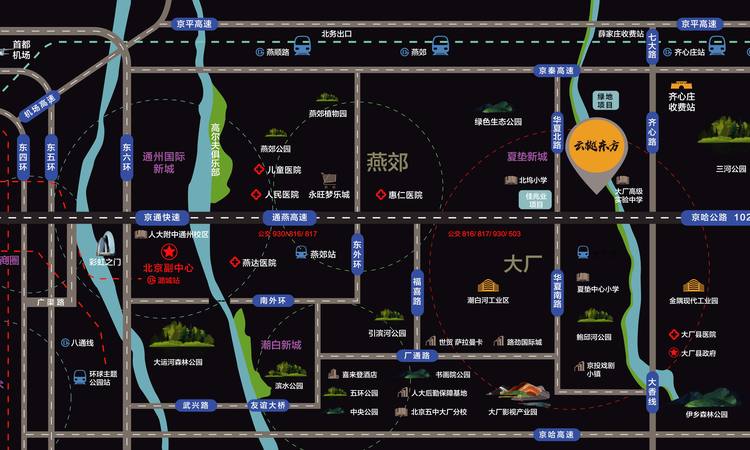 大厂云樾东方交通图