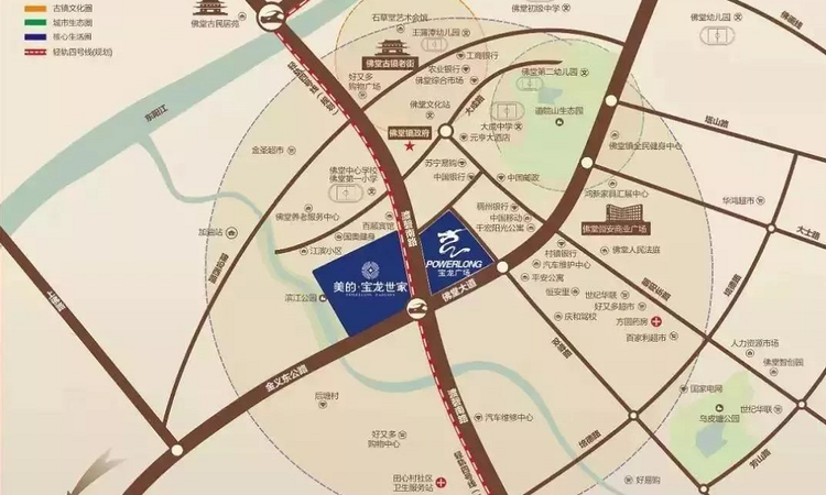 美的宝龙世家交通图
