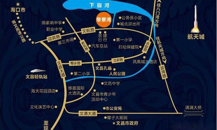 文昌帝景湾交通图