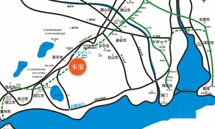 恩平泉林黄金小镇交通图