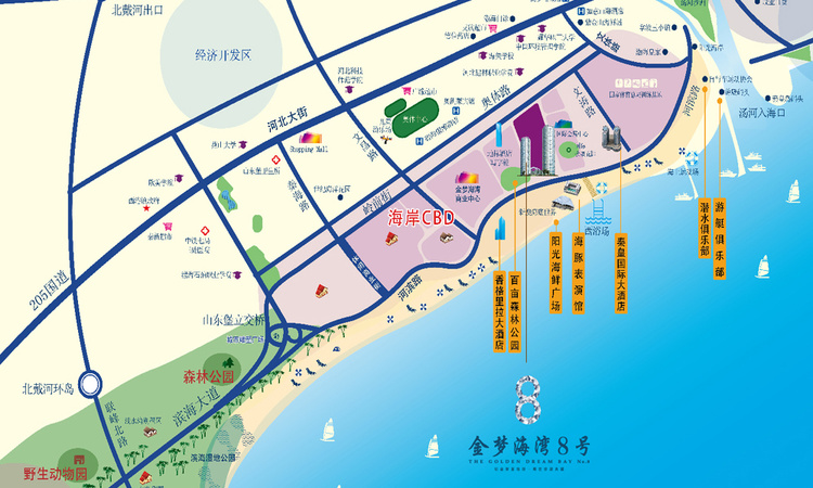 金梦海湾8号交通图