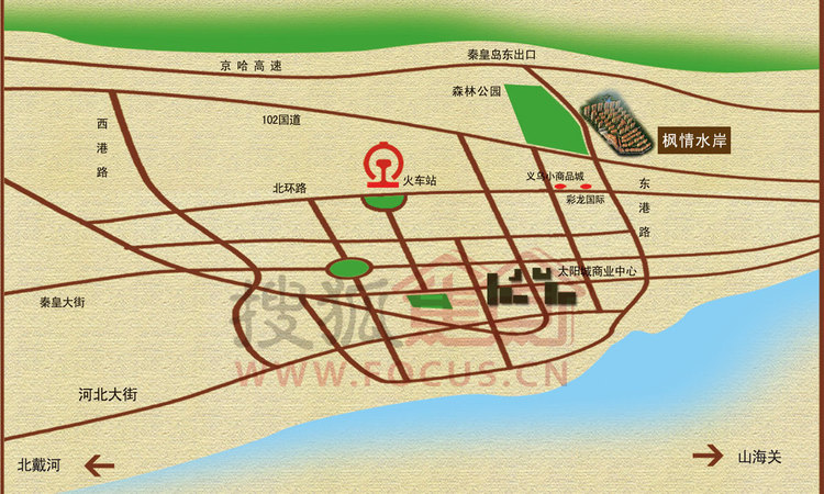 秦皇山水天城交通图