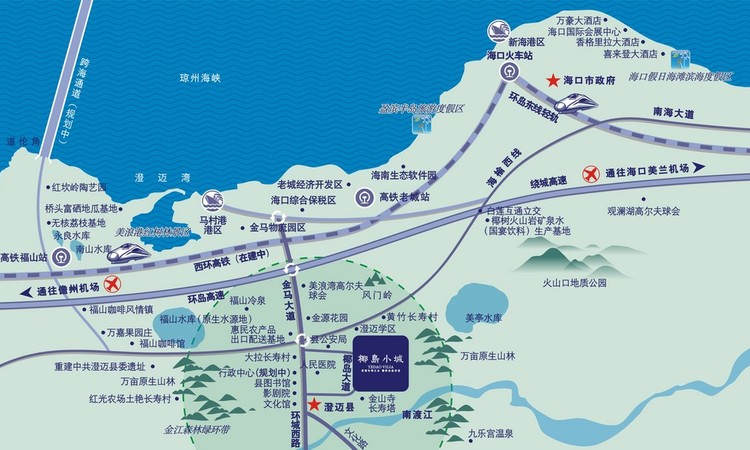椰岛小城交通图