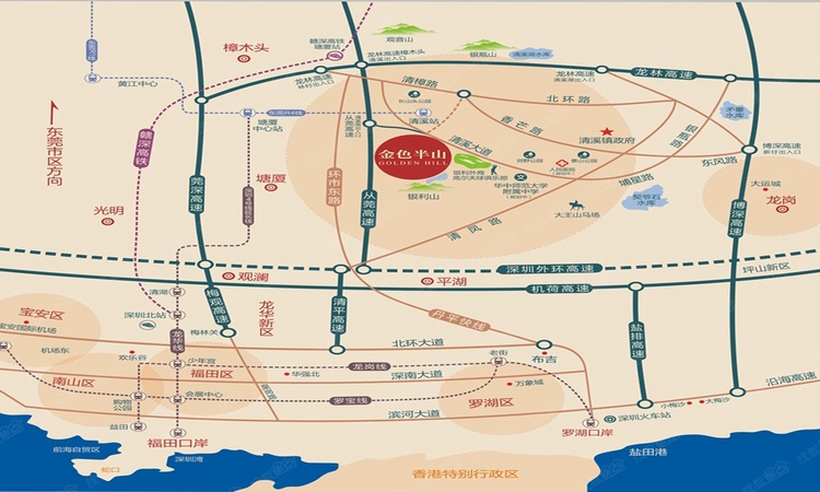 金色半山交通图