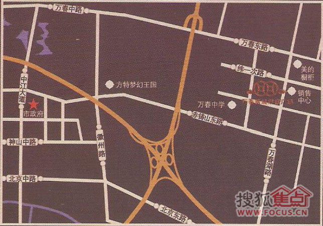 万春新城财富广场交通图