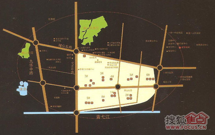 绿地镜湖世纪城交通图