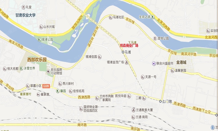鸿森银滩广场交通图