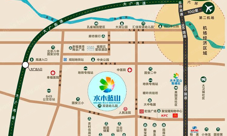 水木蓝山交通图