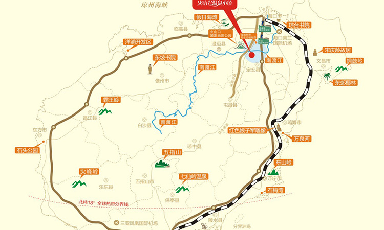 芭提雅火山岩温泉小镇交通图