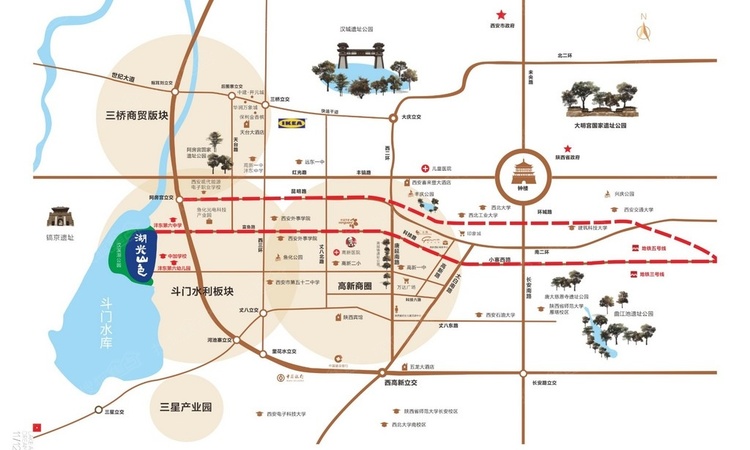 湖光山色交通图