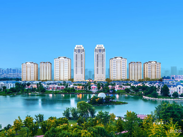 孔雀城大湖效果图