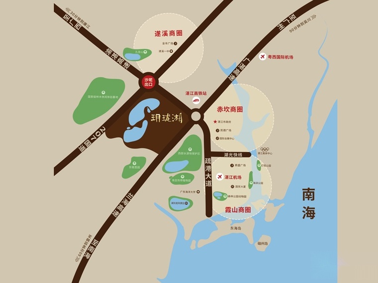 华邦玥珑湖交通图