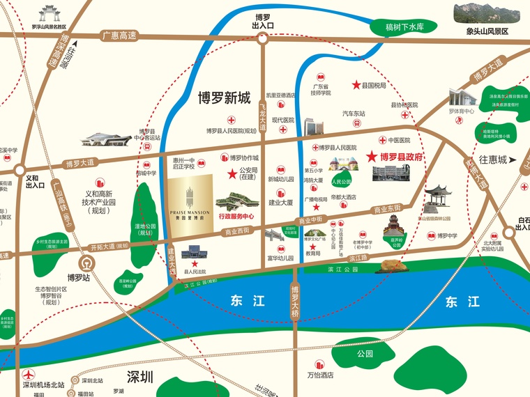 奥园誉博府交通图