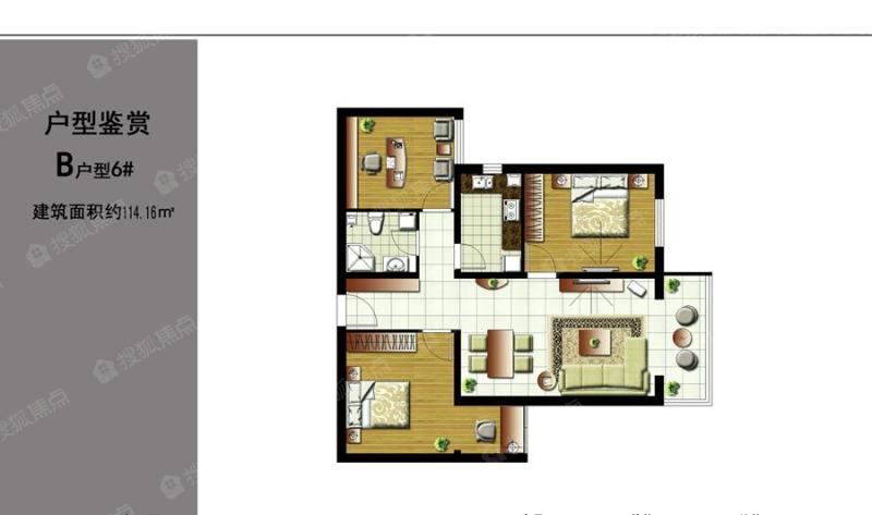 福地华园b户型6#_福地华园户型图-承德搜狐焦点网